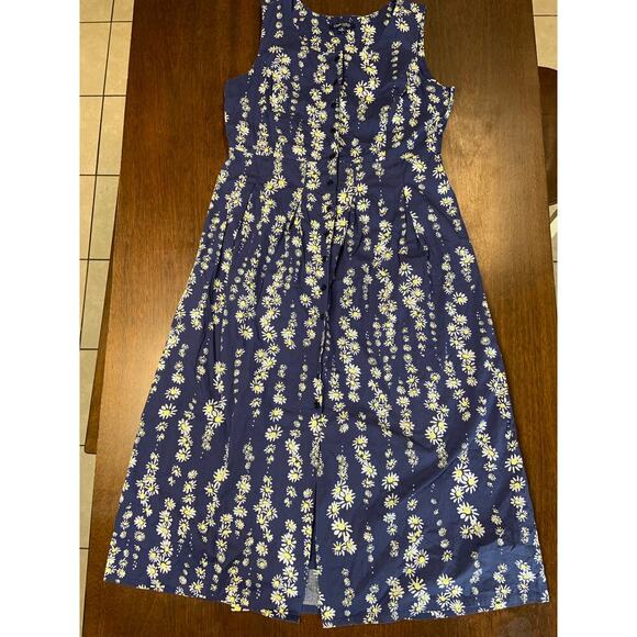 Chadwick Cottage Core Prairie Peasant Ms. Frizzle Dress Women 16 Floral Button - Picture 1 of 9